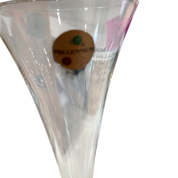 Cristal d Arques France 10 inch 2000 Millennium Champagne Flutes Set of 2 boxed - Picture 5 of 5